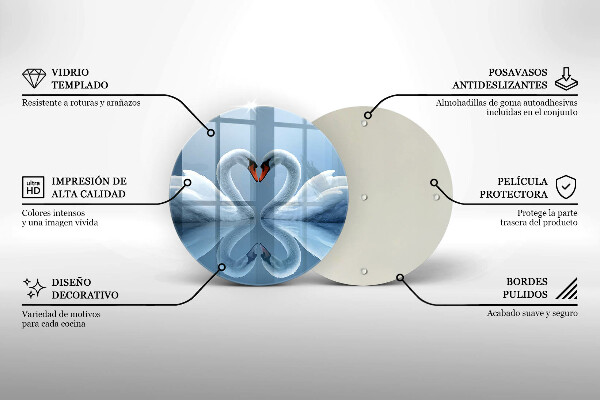Tocător de bucătărie Două inimi de lebădă