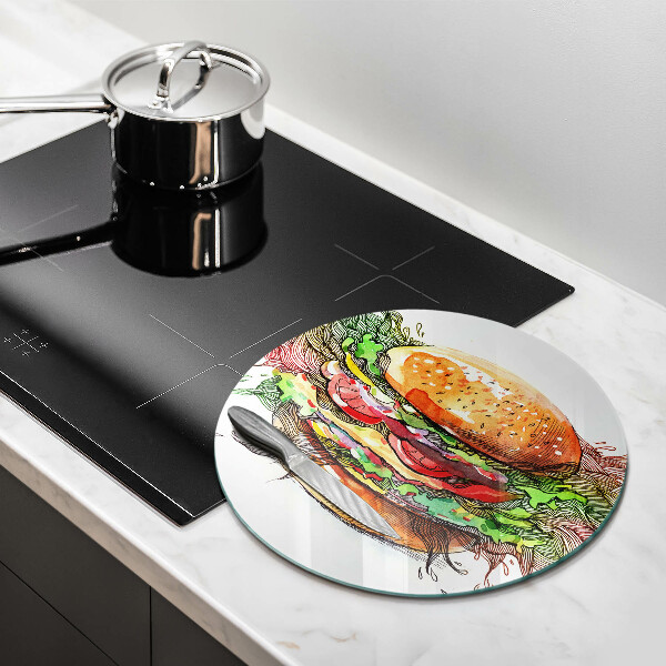 Tocător de bucătărie Desen de hamburger