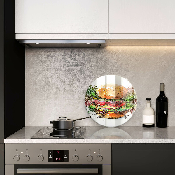 Tocător de bucătărie Desen de hamburger