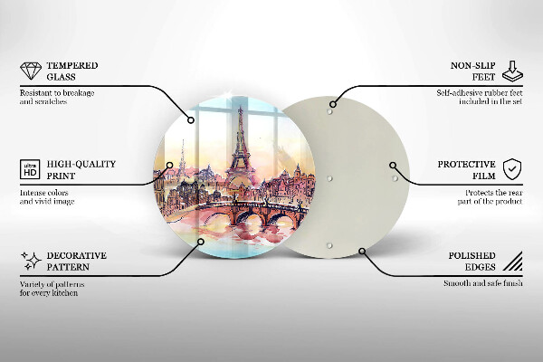 Tocător de bucătărie Peisajul Turnului Eiffel din Paris