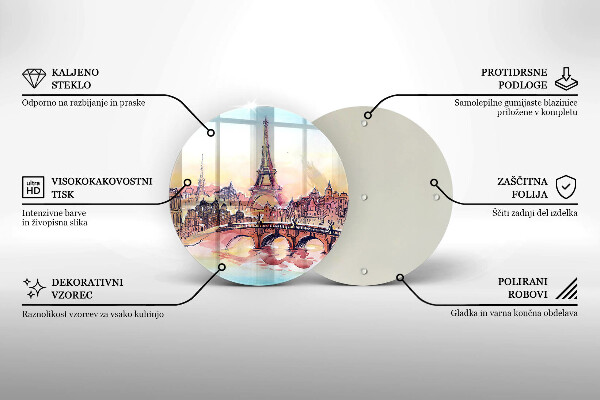 Tocător de bucătărie Peisajul Turnului Eiffel din Paris