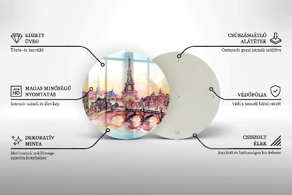 Tocător de bucătărie Peisajul Turnului Eiffel din Paris