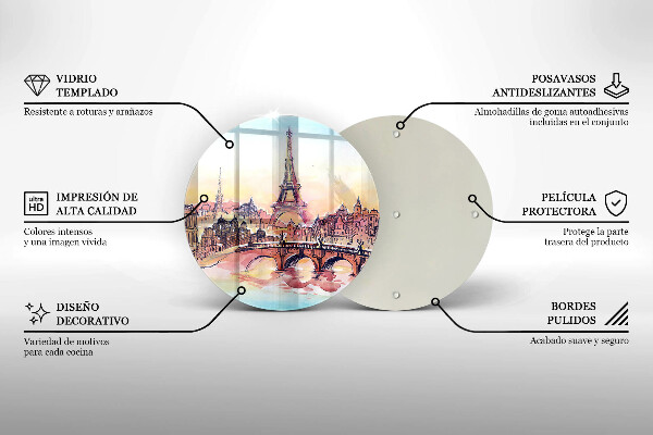 Tocător de bucătărie Peisajul Turnului Eiffel din Paris