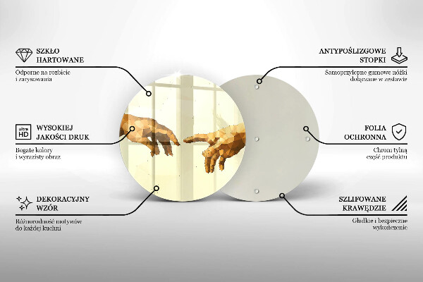 Tocător de bucătărie Crearea mâinilor lui Adam