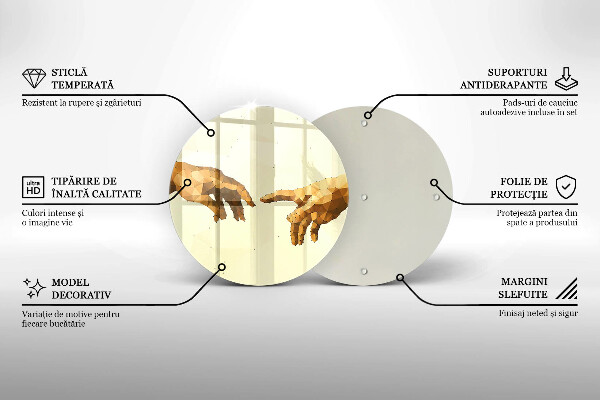 Tocător de bucătărie Crearea mâinilor lui Adam