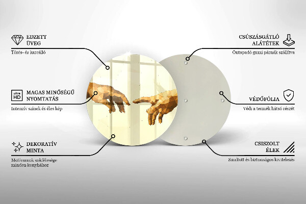 Tocător de bucătărie Crearea mâinilor lui Adam