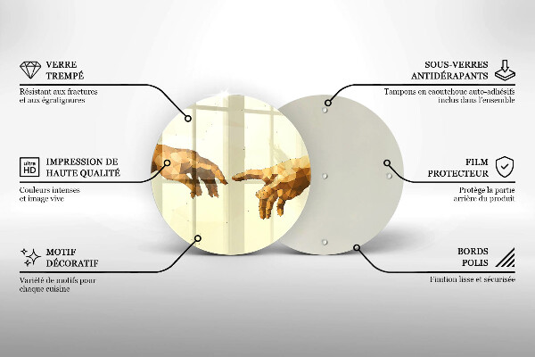 Tocător de bucătărie Crearea mâinilor lui Adam
