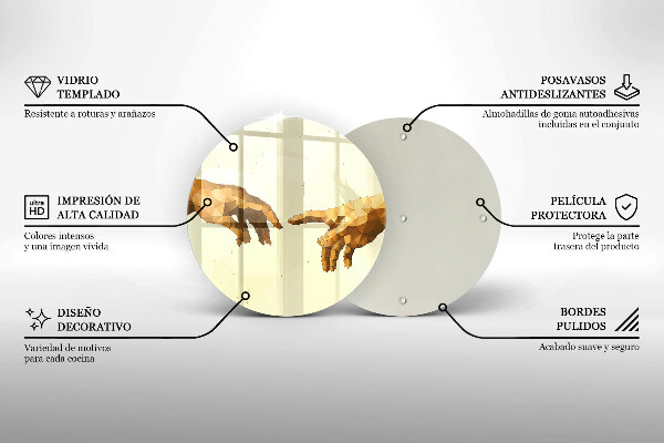 Tocător de bucătărie Crearea mâinilor lui Adam