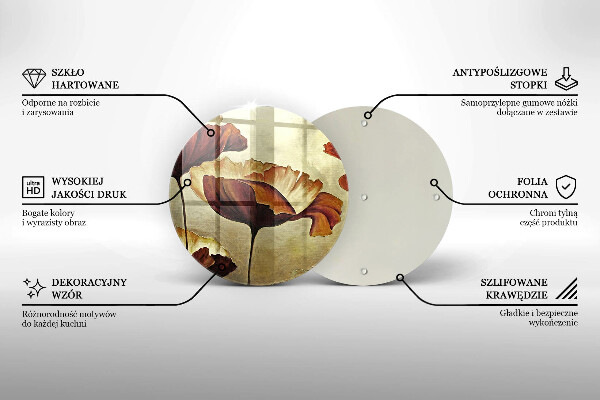 Tocător de bucătărie Flori boho pictate