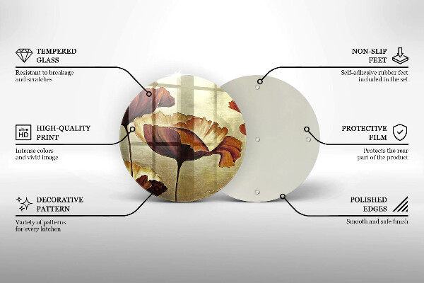 Tocător de bucătărie Flori boho pictate