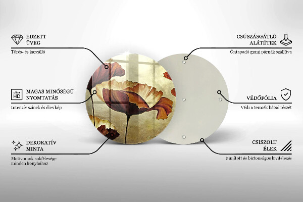 Tocător de bucătărie Flori boho pictate