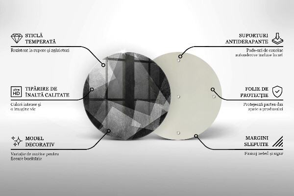 Tocător din sticlă Abstracția geometrică