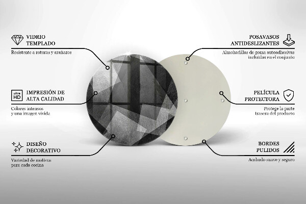 Tocător din sticlă Abstracția geometrică