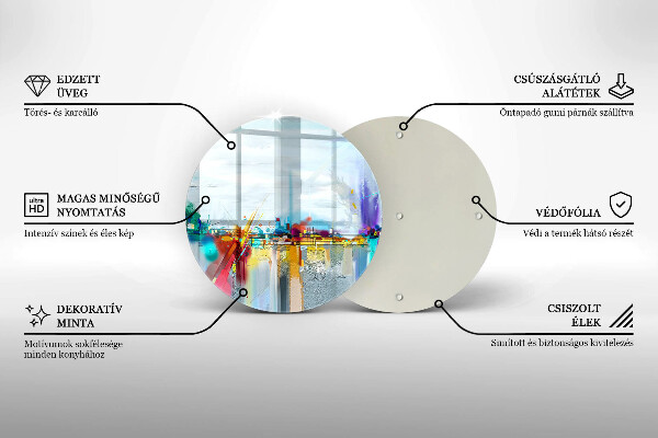 Tocător din sticlă Abstracție pictată