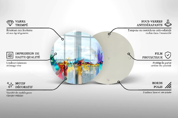 Tocător din sticlă Abstracție pictată