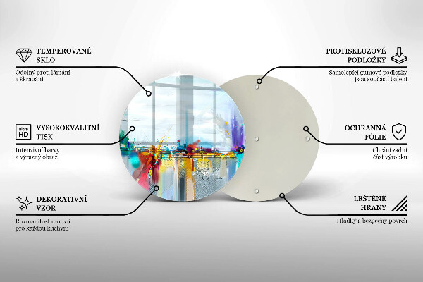 Tocător din sticlă Abstracție pictată
