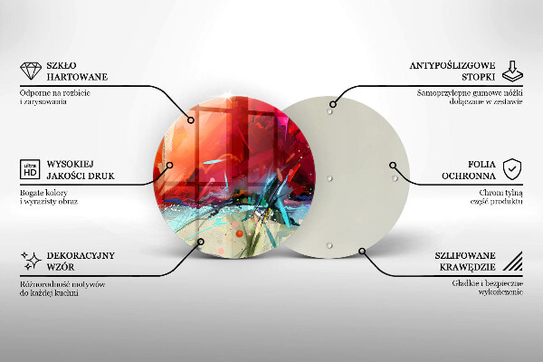 Tocător din sticlă Abstracție pictată