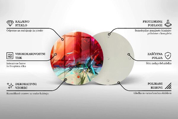 Tocător din sticlă Abstracție pictată