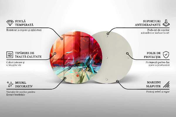 Tocător din sticlă Abstracție pictată