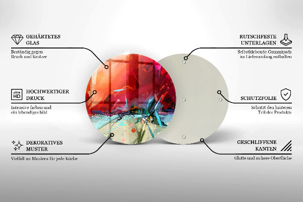 Tocător din sticlă Abstracție pictată