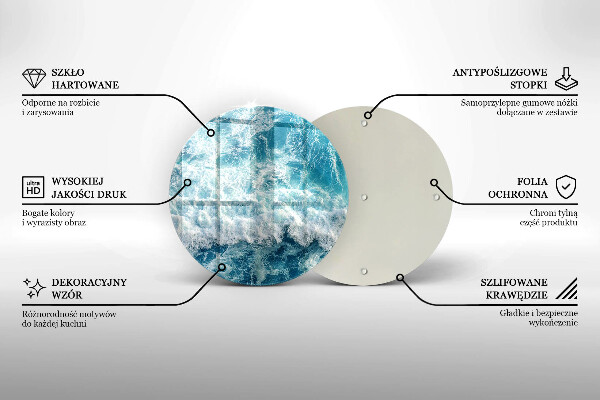 Tocător din sticlă Valuri de apă de mare