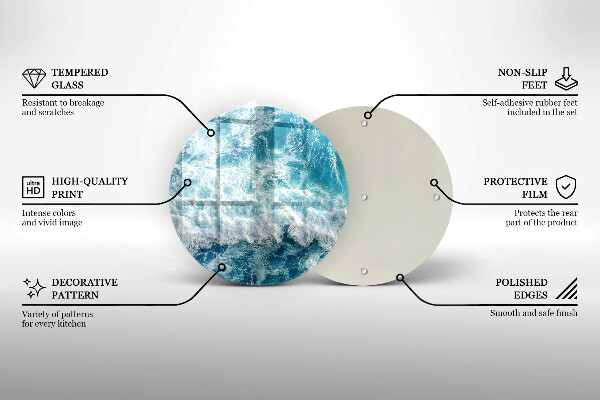 Tocător din sticlă Valuri de apă de mare