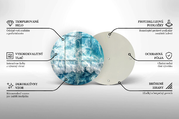 Tocător din sticlă Valuri de apă de mare