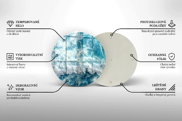 Tocător din sticlă Valuri de apă de mare