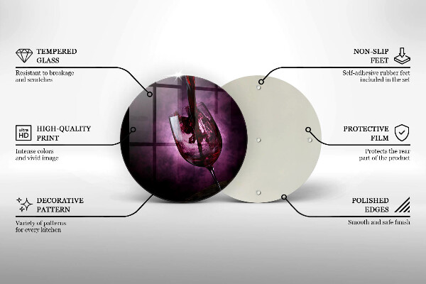 Tocător de bucătărie Un pahar de vin