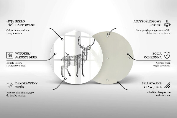 Tocător de bucătărie Ilustrație de căprioare și pădure
