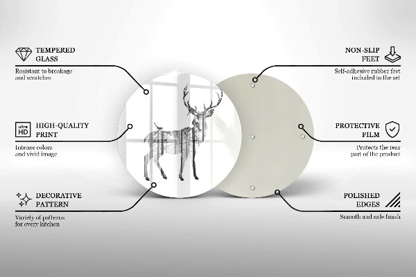Tocător de bucătărie Ilustrație de căprioare și pădure