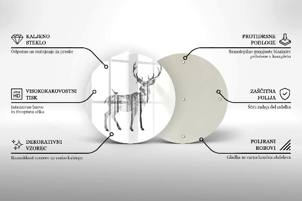 Tocător de bucătărie Ilustrație de căprioare și pădure