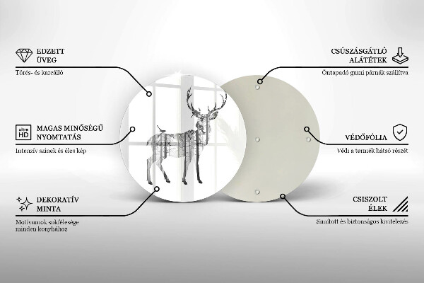 Tocător de bucătărie Ilustrație de căprioare și pădure