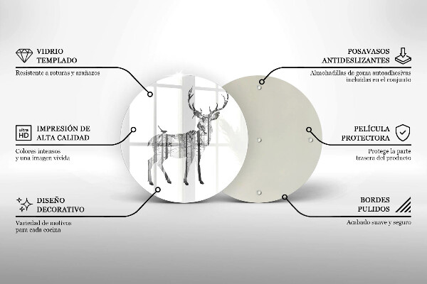 Tocător de bucătărie Ilustrație de căprioare și pădure