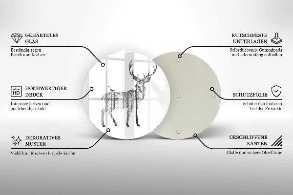 Tocător de bucătărie Ilustrație de căprioare și pădure