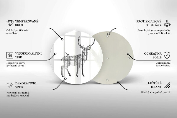 Tocător de bucătărie Ilustrație de căprioare și pădure