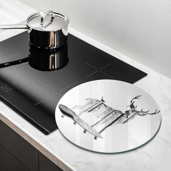 Tocător de bucătărie Ilustrație de căprioare și pădure