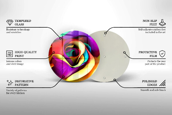 Tocător de bucătărie Petale de trandafiri colorate