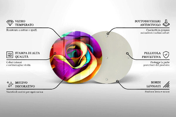Tocător de bucătărie Petale de trandafiri colorate