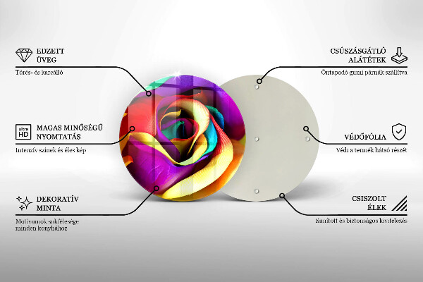 Tocător de bucătărie Petale de trandafiri colorate