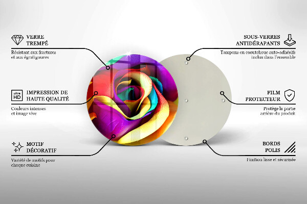 Tocător de bucătărie Petale de trandafiri colorate