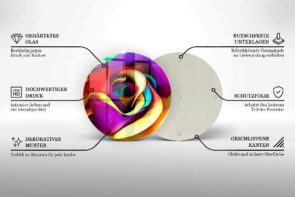 Tocător de bucătărie Petale de trandafiri colorate