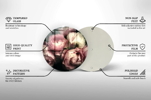 Tocător de bucătărie Flori de bujor