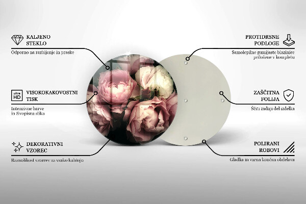 Tocător de bucătărie Flori de bujor