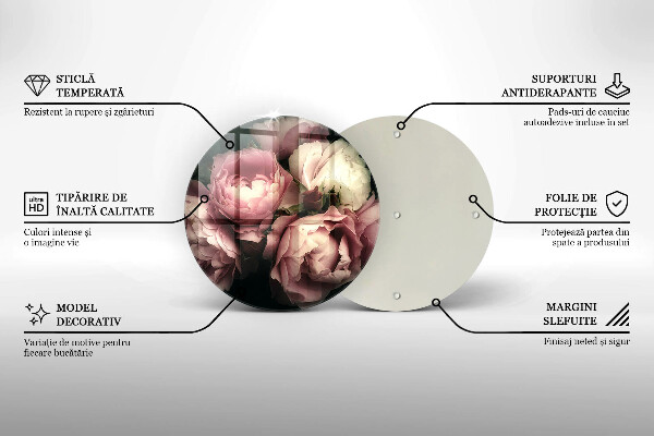 Tocător de bucătărie Flori de bujor
