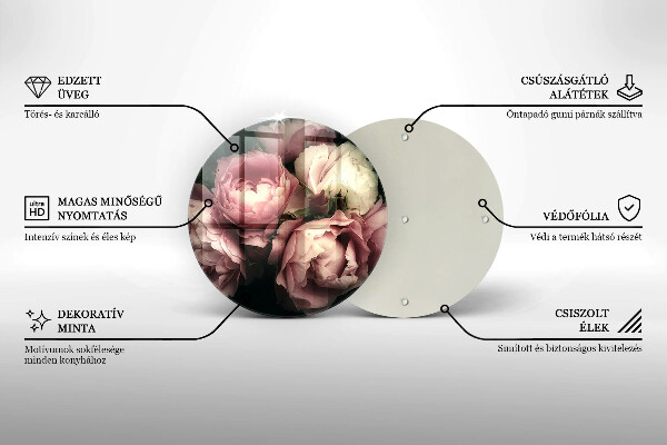 Tocător de bucătărie Flori de bujor