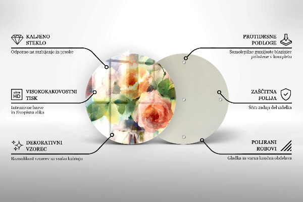 Tocător de bucătărie Flori pictate