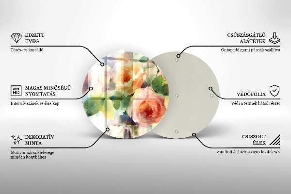 Tocător de bucătărie Flori pictate