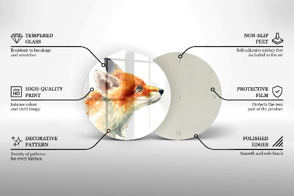 Tocător de bucătărie Vulpe pictată