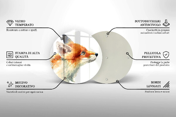 Tocător de bucătărie Vulpe pictată